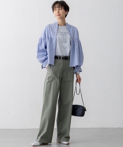 セール】【洗える】CANCLINI ギャザー フレア ブラウス（シャツ