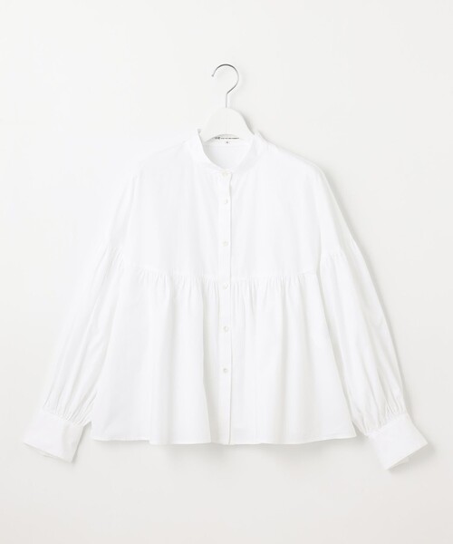 23区（ニジュウサンク）の「【洗える】CANCLINI ギャザー フレア ブラウス（シャツ/ブラウス・レディース・オレンジ系1/スカイブルー系/スカイブルー系1/ホワイト系/ホワイト系1・38）」の21枚目の写真
