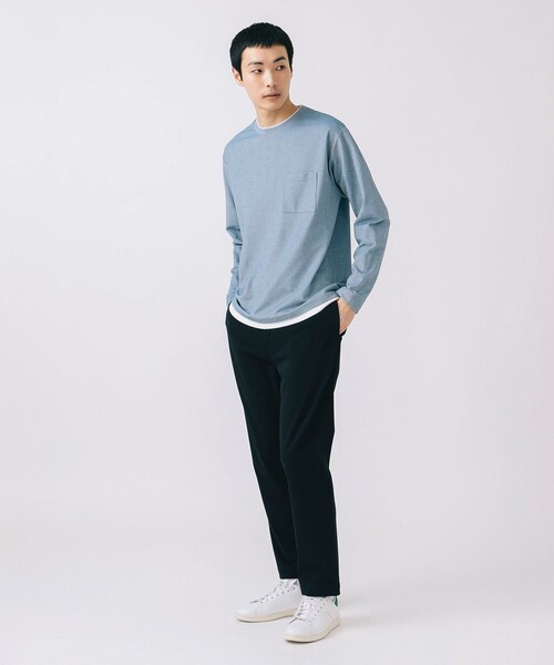 BEAMS HEART(ビームスハート)の「鹿の子 フェイクレイヤード カットソー(Tシャツ/カットソー・メンズ・ライトブルー/ネイビー・XL/L/M/S)」の3枚目の写真