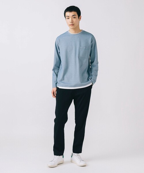 BEAMS HEART(ビームスハート)の「鹿の子 フェイクレイヤード カットソー(Tシャツ/カットソー・メンズ・ライトブルー/ネイビー・XL/L/M/S)」の4枚目の写真