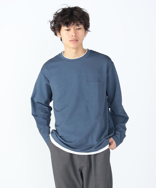 BEAMS HEART(ビームスハート)の「鹿の子 フェイクレイヤード カットソー(Tシャツ/カットソー・メンズ・ライトブルー/ネイビー・XL/L/M/S)」の18枚目の写真