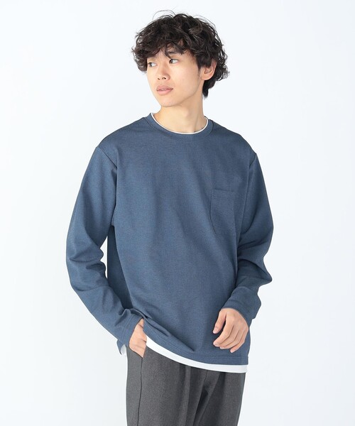 BEAMS HEART(ビームスハート)の「鹿の子 フェイクレイヤード カットソー(Tシャツ/カットソー・メンズ・ライトブルー/ネイビー・XL/L/M/S)」の19枚目の写真