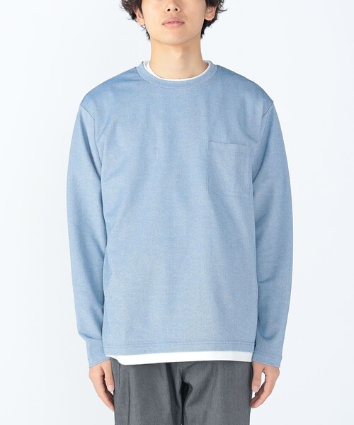 BEAMS HEART(ビームスハート)の「鹿の子 フェイクレイヤード カットソー(Tシャツ/カットソー・メンズ・ライトブルー/ネイビー・XL/L/M/S)」の21枚目の写真