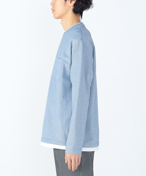 BEAMS HEART(ビームスハート)の「鹿の子 フェイクレイヤード カットソー(Tシャツ/カットソー・メンズ・ライトブルー/ネイビー・XL/L/M/S)」の22枚目の写真