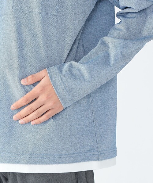 BEAMS HEART(ビームスハート)の「鹿の子 フェイクレイヤード カットソー(Tシャツ/カットソー・メンズ・ライトブルー/ネイビー・XL/L/M/S)」の13枚目の写真