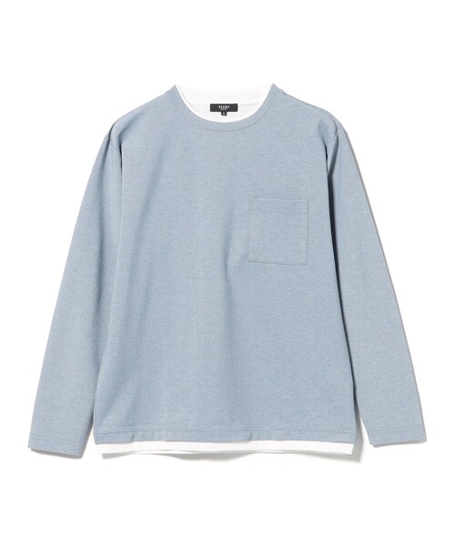 BEAMS HEART(ビームスハート)の「鹿の子 フェイクレイヤード カットソー(Tシャツ/カットソー・メンズ・ライトブルー/ネイビー・XL/L/M/S)」の14枚目の写真