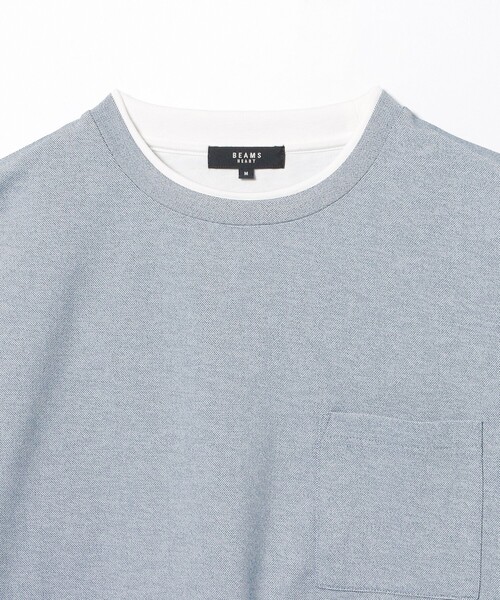 BEAMS HEART(ビームスハート)の「鹿の子 フェイクレイヤード カットソー(Tシャツ/カットソー・メンズ・ライトブルー/ネイビー・XL/L/M/S)」の15枚目の写真