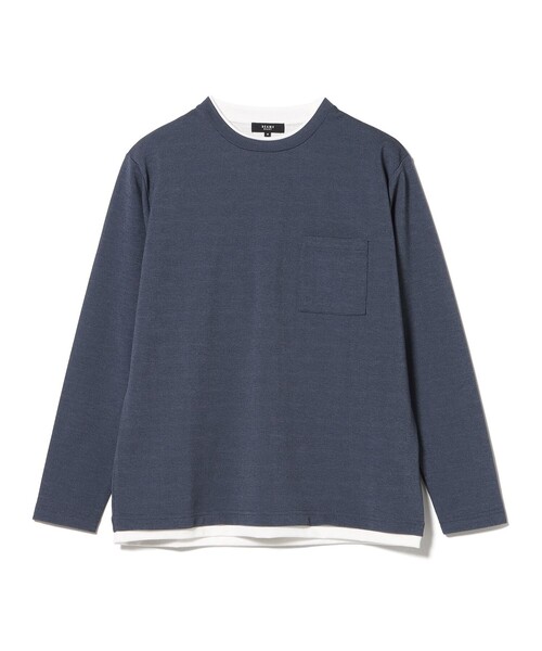 BEAMS HEART(ビームスハート)の「鹿の子 フェイクレイヤード カットソー(Tシャツ/カットソー・メンズ・ライトブルー/ネイビー・XL/L/M/S)」の7枚目の写真