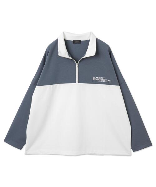 BROWNY(ブラウニー)の「BROWNY/ドルマンポンチハーフZIPロンT(Tシャツ/カットソー・メンズ・ホワイト/ブルー・MEDIUM/LARGE)」の16枚目の写真