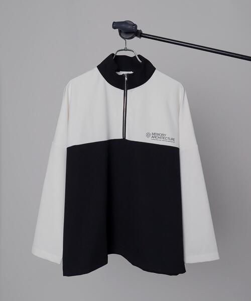 BROWNY(ブラウニー)の「BROWNY/ドルマンポンチハーフZIPロンT(Tシャツ/カットソー・メンズ・ホワイト/ブルー・MEDIUM/LARGE)」の7枚目の写真