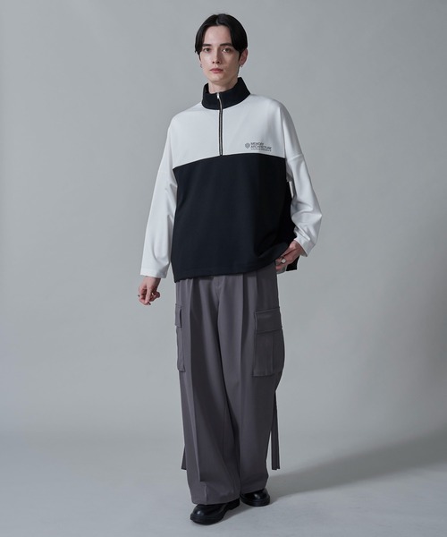 BROWNY(ブラウニー)の「BROWNY/ドルマンポンチハーフZIPロンT(Tシャツ/カットソー・メンズ・ホワイト/ブルー・MEDIUM/LARGE)」の9枚目の写真