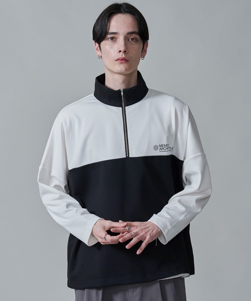 BROWNY(ブラウニー)の「BROWNY/ドルマンポンチハーフZIPロンT(Tシャツ/カットソー・メンズ・ホワイト/ブルー・MEDIUM/LARGE)」の12枚目の写真