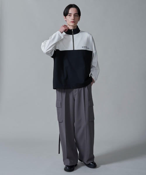 BROWNY(ブラウニー)の「BROWNY/ドルマンポンチハーフZIPロンT(Tシャツ/カットソー・メンズ・ホワイト/ブルー・MEDIUM/LARGE)」の13枚目の写真