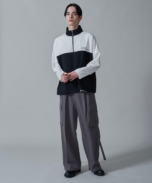 BROWNY(ブラウニー)の「BROWNY/ドルマンポンチハーフZIPロンT(Tシャツ/カットソー・メンズ・ホワイト/ブルー・MEDIUM/LARGE)」の14枚目の写真