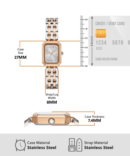 ARMANI EXCHANGE(アルマーニエクスチェンジ)の「アルマーニ・エクスチェンジ 腕時計 レディース アナログ ステンレス AX5810(アナログ腕時計・レディース・マルチ・FREE)」の7枚目の写真