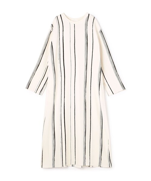 美品✨ギャルリーヴィー GALERIE VIE ブロックチェックワンピース セール】ランダムストライプ Vネックワンピース（ワンピース