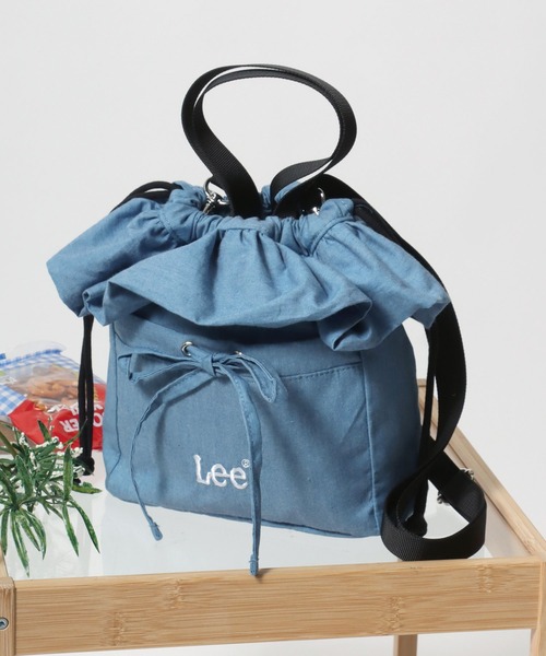 Lee（リー）の「Lee（リー）リボン巾着フリルデザイン2WAYミニショルダーバッグ/ハンドバッグ レディース（ショルダーバッグ・レディース・シルバー/インディゴブルー/ブラック/アイボリー・FREE）」の4枚目の写真