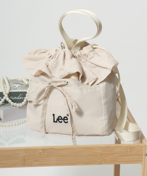 Lee（リー）の「Lee（リー）リボン巾着フリルデザイン2WAYミニショルダーバッグ/ハンドバッグ レディース（ショルダーバッグ・レディース・シルバー/インディゴブルー/ブラック/アイボリー・FREE）」の2枚目の写真