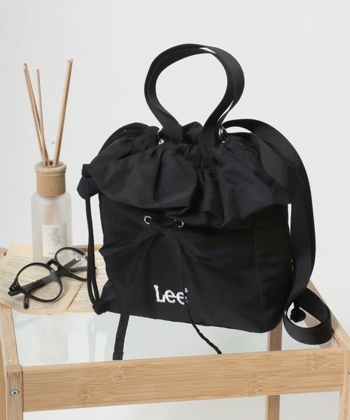 Lee（リー）の「Lee（リー）リボン巾着フリルデザイン2WAYミニショルダーバッグ/ハンドバッグ レディース（ショルダーバッグ・レディース・シルバー/インディゴブルー/ブラック/アイボリー・FREE）」の3枚目の写真