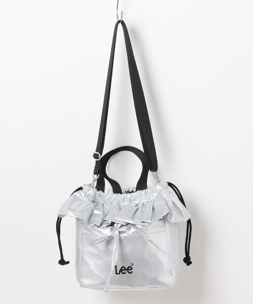 Lee（リー）の「Lee（リー）リボン巾着フリルデザイン2WAYミニショルダーバッグ/ハンドバッグ レディース（ショルダーバッグ・レディース・シルバー/インディゴブルー/ブラック/アイボリー・FREE）」の12枚目の写真