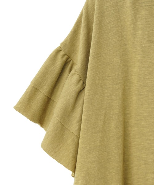 ROSE BUD(ローズバッド)の「FRILL BIG TEE(Tシャツ/カットソー・レディース・ブラック/ホワイト/カーキ・ONE SIZE)」の6枚目の写真