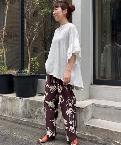 Tシャツ・カットソー [ASURA] ROSE APPLIQUE T (IVORY) ASURA] ROSE APPLIQUE T (IVORY)