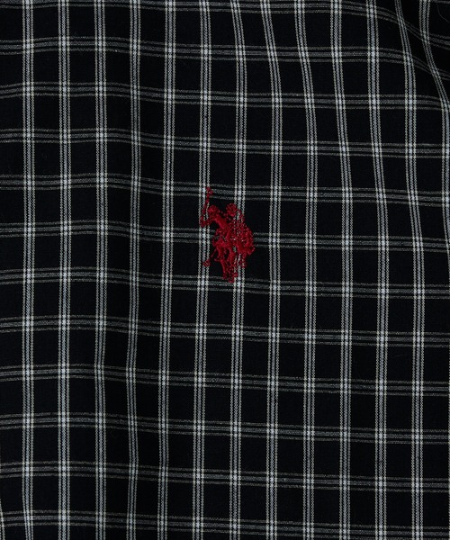 U.S. POLO ASSN.(ユーエスポロアッスン)の「U.S. POLO ASSN./ユーエスポロアッスン 別注 ワンポイント刺繍チェックショートスリーブシャツ(限定展開)(UNISEX)(シャツ/ブラウス・メンズ・ブラック/ブラック系その他/ネイビー/ベージュ/ホワイト系その他・SMALL/MEDIUM/LARGE)」の9枚目の写真