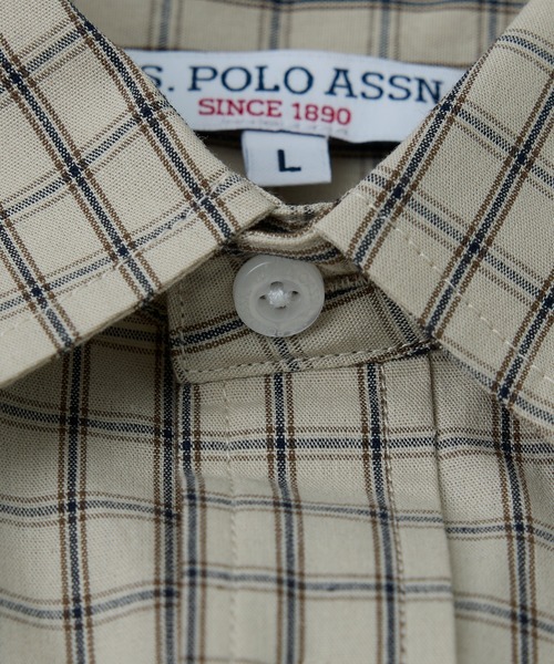 U.S. POLO ASSN.(ユーエスポロアッスン)の「U.S. POLO ASSN./ユーエスポロアッスン 別注 ワンポイント刺繍チェックショートスリーブシャツ(限定展開)(UNISEX)(シャツ/ブラウス・メンズ・ブラック/ブラック系その他/ネイビー/ベージュ/ホワイト系その他・SMALL/MEDIUM/LARGE)」の14枚目の写真