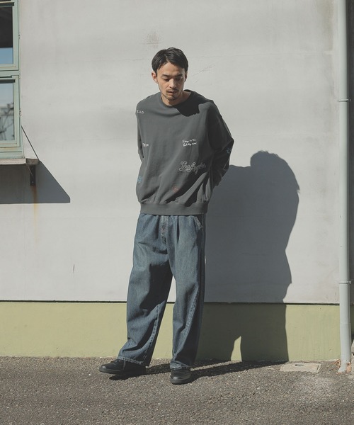 BAYFLOW（ベイフロー）の「[遊び心がかわいい]落書きプリントスウェットプルオーバー（スウェット・メンズ・チャコールグレー/グレー/アイボリー・MEDIUM/LARGE）」の4枚目の写真