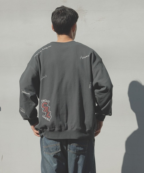 BAYFLOW（ベイフロー）の「[遊び心がかわいい]落書きプリントスウェットプルオーバー（スウェット・メンズ・チャコールグレー/グレー/アイボリー・MEDIUM/LARGE）」の19枚目の写真