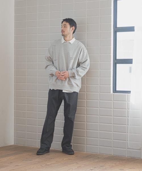 BAYFLOW（ベイフロー）の「[遊び心がかわいい]落書きプリントスウェットプルオーバー（スウェット・メンズ・チャコールグレー/グレー/アイボリー・MEDIUM/LARGE）」の11枚目の写真