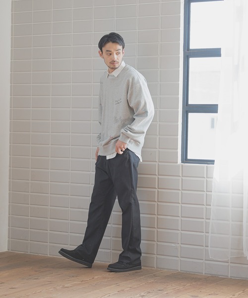 BAYFLOW（ベイフロー）の「[遊び心がかわいい]落書きプリントスウェットプルオーバー（スウェット・メンズ・チャコールグレー/グレー/アイボリー・MEDIUM/LARGE）」の12枚目の写真