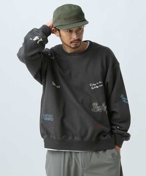 BAYFLOW（ベイフロー）の「[遊び心がかわいい]落書きプリントスウェットプルオーバー（スウェット・メンズ・チャコールグレー/グレー/アイボリー・MEDIUM/LARGE）」の5枚目の写真