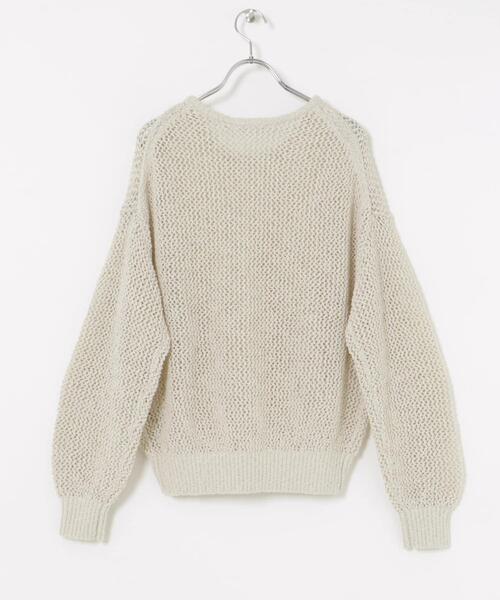 URBAN RESEARCH（アーバンリサーチ）の「『WEB/一部店舗限定カラー』透かし柄ルーズニット（ニット/セーター・レディース・ブラック/オフホワイト/アイボリー/グレー系その他・FREE）」の14枚目の写真