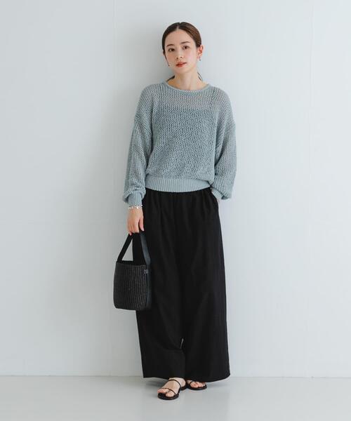 URBAN RESEARCH（アーバンリサーチ）の「『WEB/一部店舗限定カラー』透かし柄ルーズニット（ニット/セーター・レディース・ブラック/オフホワイト/アイボリー/グレー系その他・FREE）」の20枚目の写真