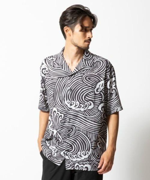 ロアークリバイバル　ウエスタンシャツ　民族刺繍　ブラック　完売 ROARK REVIVAL】'WAVE' BLESS UP SS（シャツ/ブラウス）｜ROARK