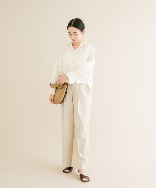 URBAN RESEARCH ROSSO WOMEN（アーバンリサーチ　ロッソ）の「ボタンデザインショートシャツブラウス（シャツ/ブラウス・レディース・キャメル/ミント/アイボリー・FREE）」の15枚目の写真