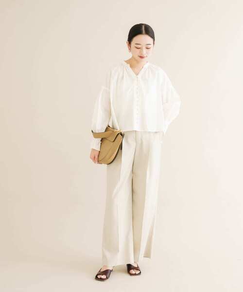 URBAN RESEARCH ROSSO WOMEN（アーバンリサーチ　ロッソ）の「ボタンデザインショートシャツブラウス（シャツ/ブラウス・レディース・キャメル/ミント/アイボリー・FREE）」の16枚目の写真