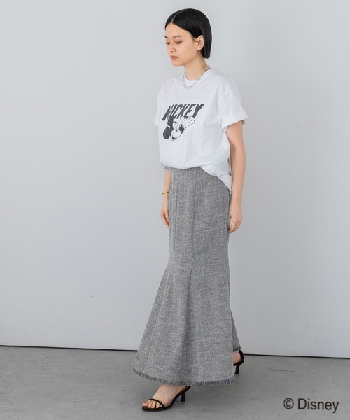 A part by(アパートバイ)の「【別注】GOOD ROCK SPEED_BIGロゴ MICKEY MOUSE TEE(Tシャツ/カットソー・レディース・チャコールグレー/オフホワイト・FREE)」の4枚目の写真