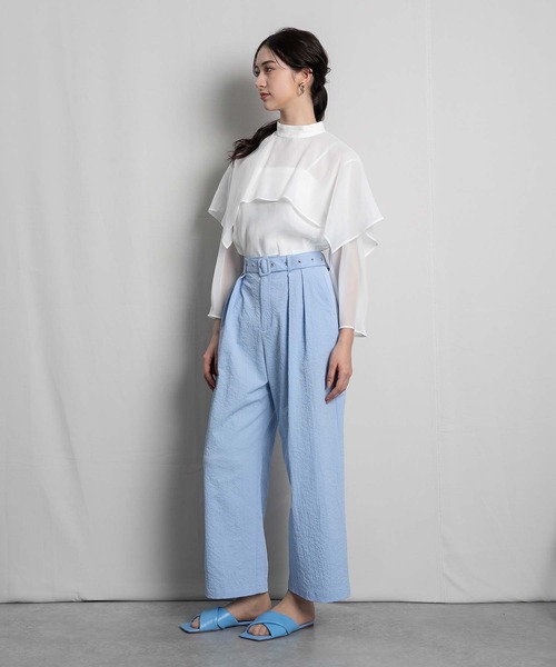 RAW FUDGE（ローファッジ）の「ハンカチーフヘムケープブラウス（シャツ/ブラウス・レディース・ホワイト/モカ/ブラック・M）」の21枚目の写真