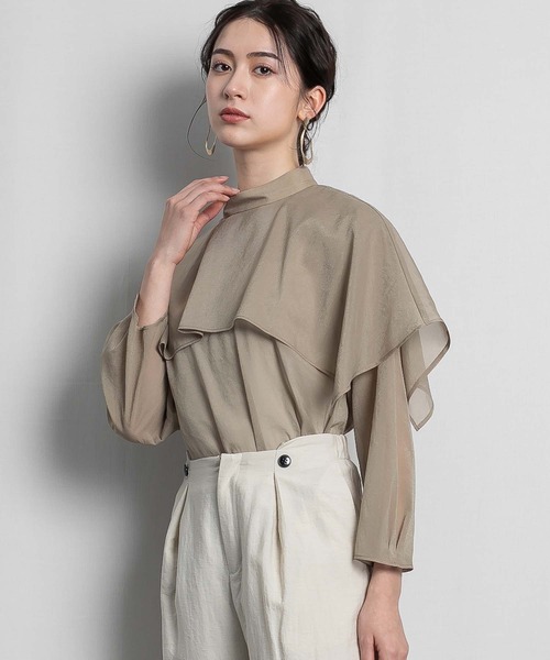 RAW FUDGE（ローファッジ）の「ハンカチーフヘムケープブラウス（シャツ/ブラウス・レディース・ホワイト/モカ/ブラック・M）」の13枚目の写真