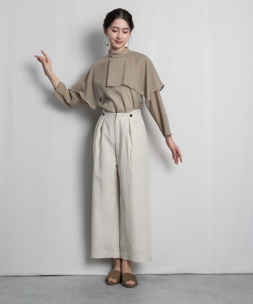 RAW FUDGE（ローファッジ）の「ハンカチーフヘムケープブラウス（シャツ/ブラウス・レディース・ホワイト/モカ/ブラック・M）」の14枚目の写真