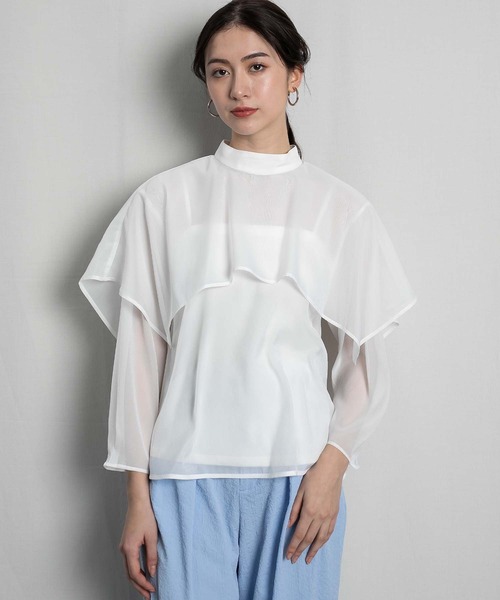 RAW FUDGE（ローファッジ）の「ハンカチーフヘムケープブラウス（シャツ/ブラウス・レディース・ホワイト/モカ/ブラック・M）」の16枚目の写真