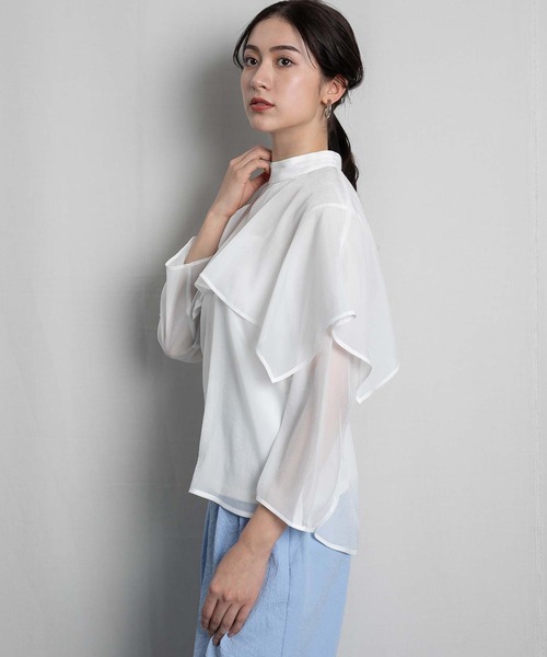 RAW FUDGE（ローファッジ）の「ハンカチーフヘムケープブラウス（シャツ/ブラウス・レディース・ホワイト/モカ/ブラック・M）」の17枚目の写真