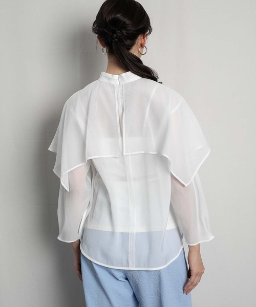 RAW FUDGE（ローファッジ）の「ハンカチーフヘムケープブラウス（シャツ/ブラウス・レディース・ホワイト/モカ/ブラック・M）」の18枚目の写真