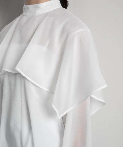 RAW FUDGE（ローファッジ）の「ハンカチーフヘムケープブラウス（シャツ/ブラウス・レディース・ホワイト/モカ/ブラック・M）」の8枚目の写真