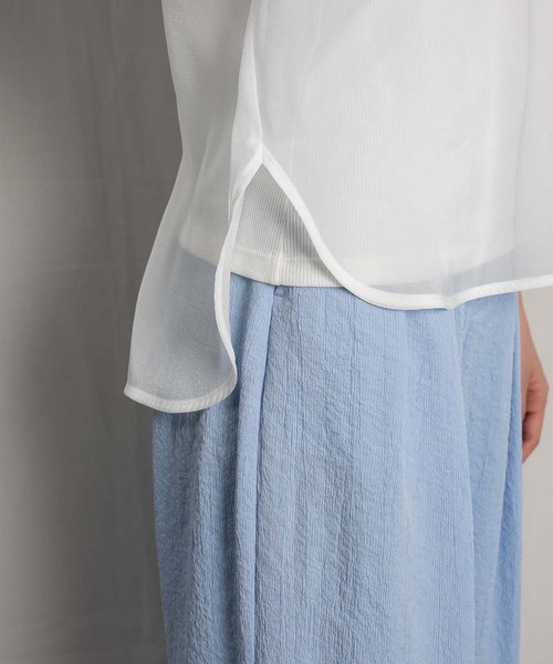 RAW FUDGE（ローファッジ）の「ハンカチーフヘムケープブラウス（シャツ/ブラウス・レディース・ホワイト/モカ/ブラック・M）」の9枚目の写真