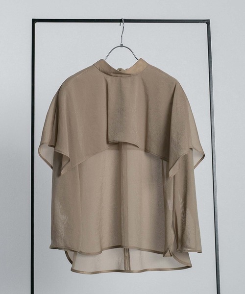 RAW FUDGE（ローファッジ）の「ハンカチーフヘムケープブラウス（シャツ/ブラウス・レディース・ホワイト/モカ/ブラック・M）」の4枚目の写真