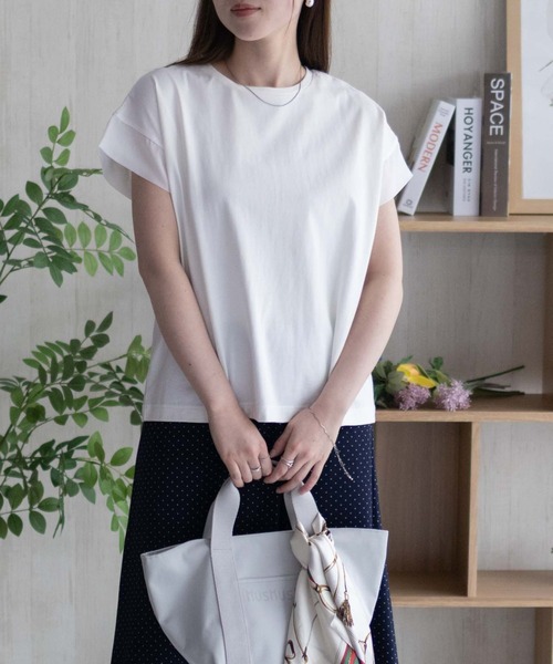 HusHusH（ハッシュアッシュ）の「HusHusH 袖切替プルオーバー（Tシャツ/カットソー・レディース・コーラルピンク/ブラック/サックスブルー/オフホワイト/チャコールグレー・M/L）」の22枚目の写真