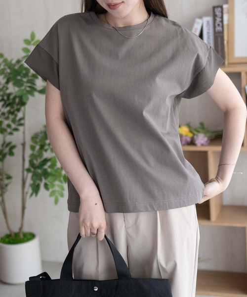 HusHusH（ハッシュアッシュ）の「HusHusH 袖切替プルオーバー（Tシャツ/カットソー・レディース・コーラルピンク/ブラック/サックスブルー/オフホワイト/チャコールグレー・M/L）」の7枚目の写真